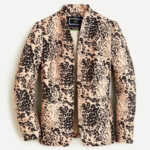Women’s J. Crew Going-Out Linen Blazer Leopard Print